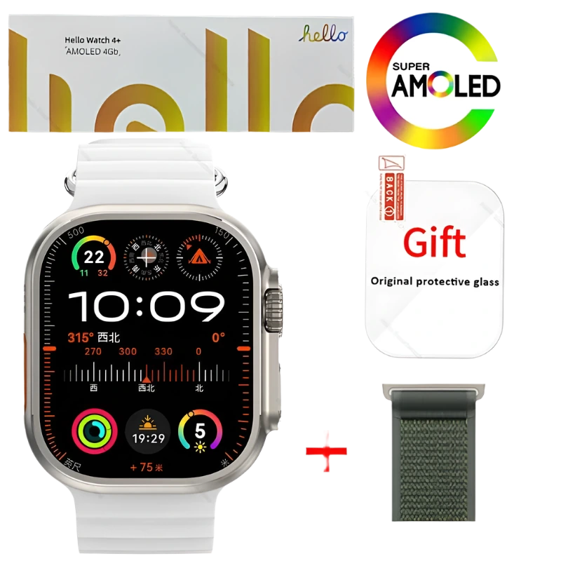 Smartwatch 2025 Official Original Hello Watch 4 Plus ULTRA 2 AMOLED 4G NFC - TKINGS