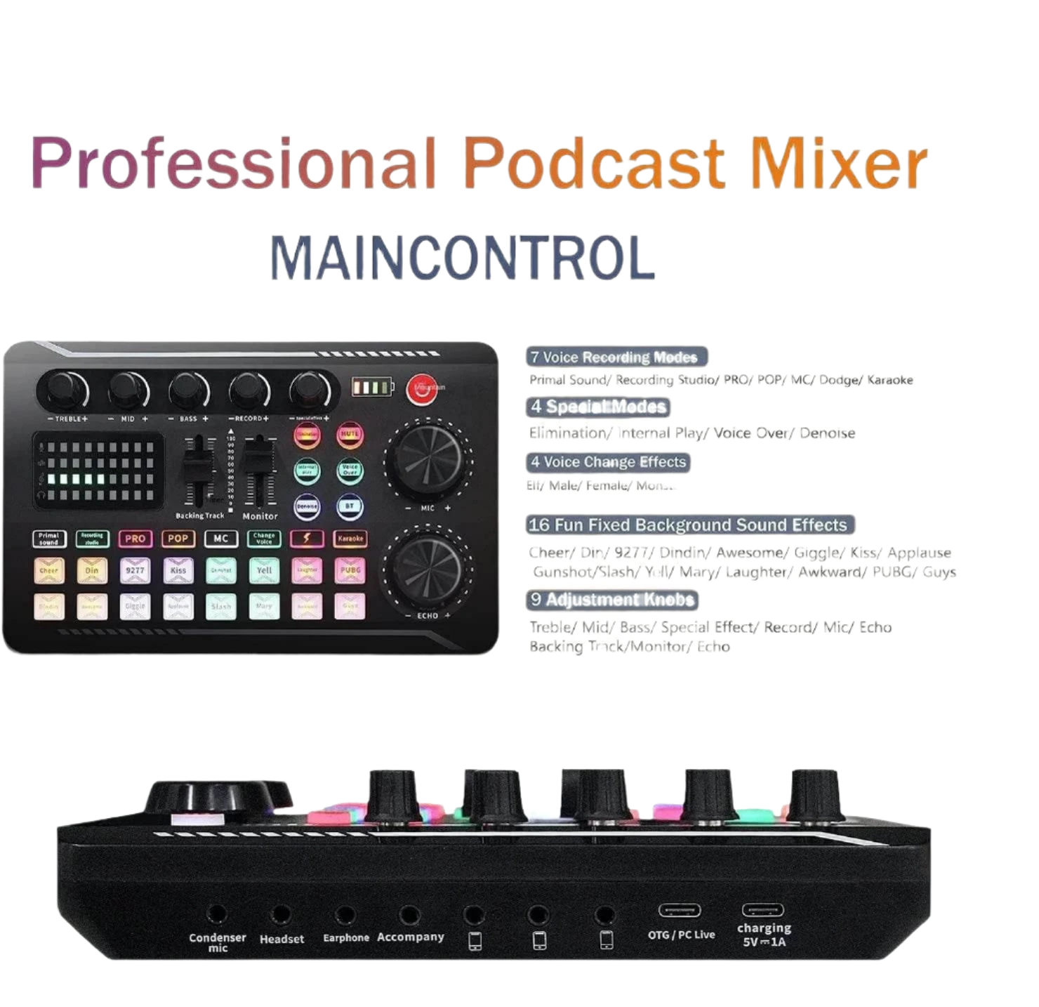 DJ Equipment Microphone Sound Card Console Studio Kit - TKINGS