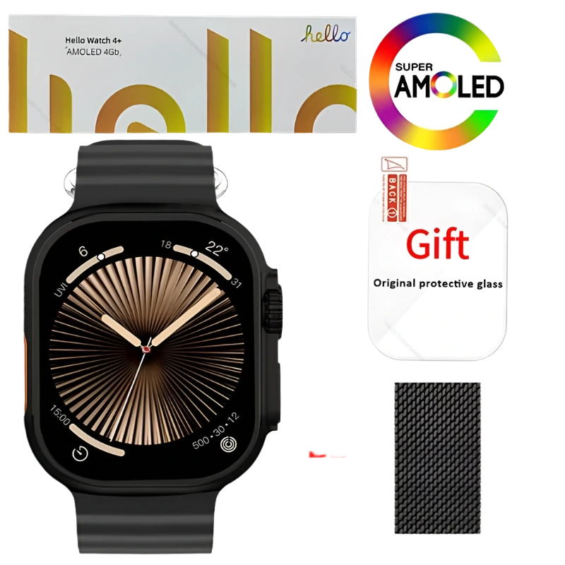 Smartwatch 2025 Official Original Hello Watch 4 Plus ULTRA 2 AMOLED 4G NFC - TKINGS