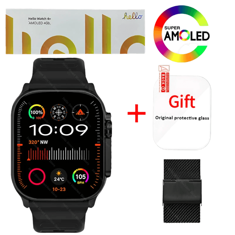 Hello Watch 4 Plus Ultra 2 Smartwatch 49mm 4G ROM NFC GPT - TKINGS