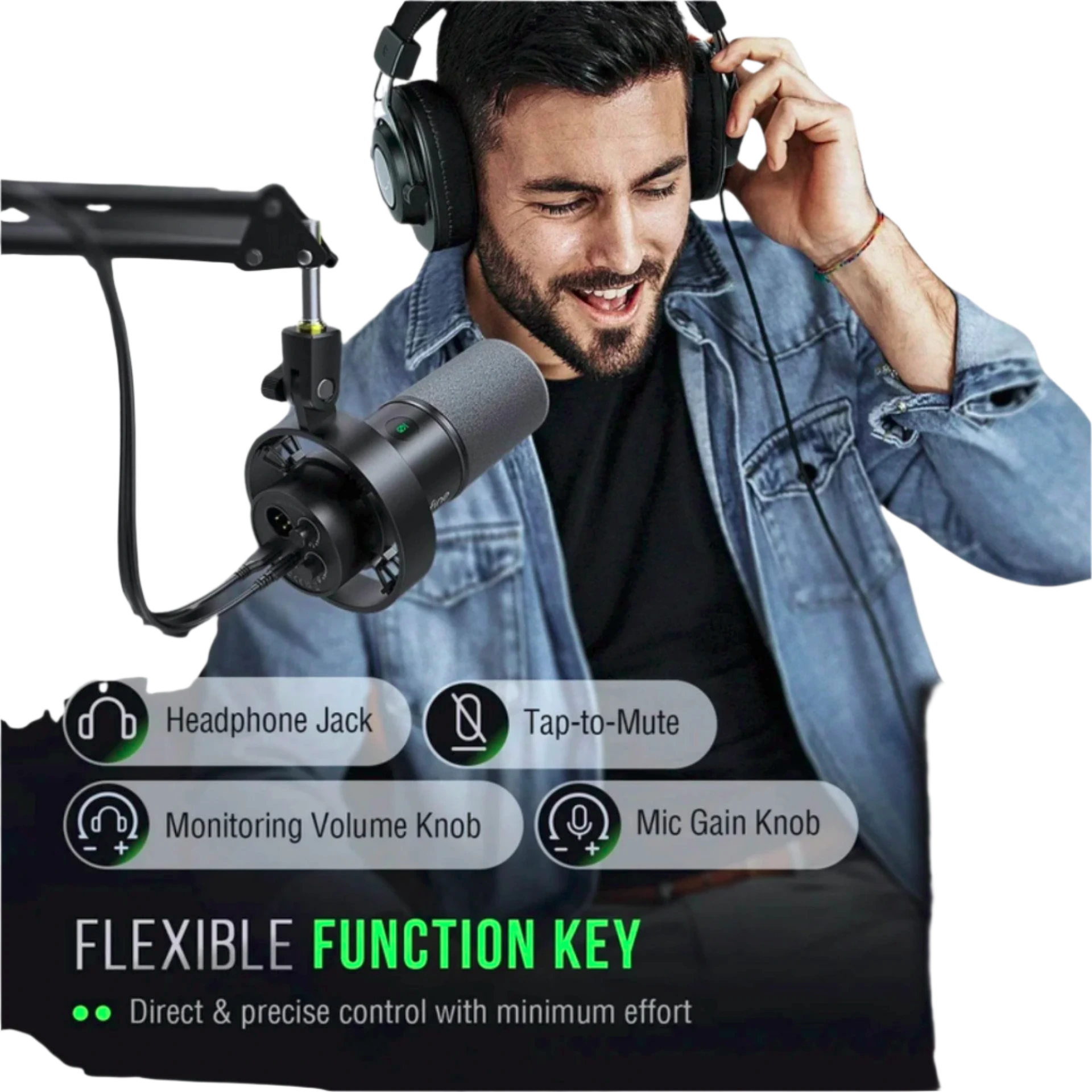 XLR Microphone with Shock Mount Touch-mute K688 - TKINGS