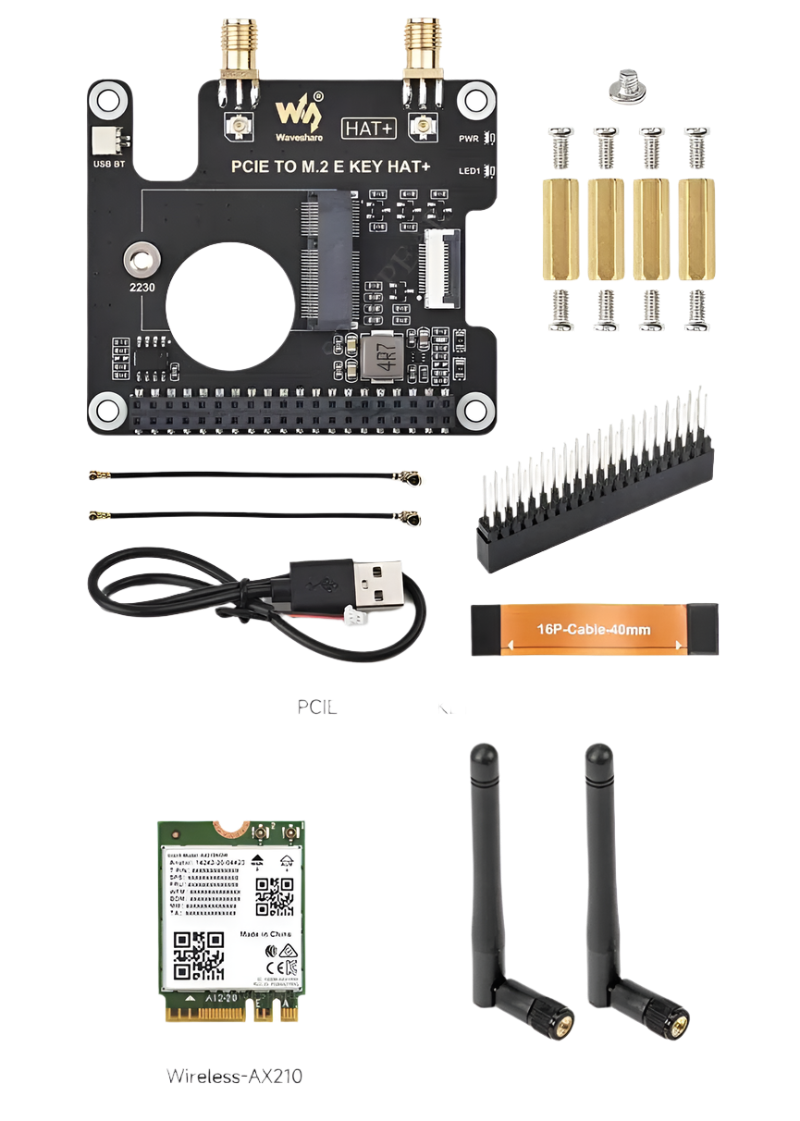 Raspberry Pi 5 PCIe To M.2 E KEY NGFF WIFI7 WIFI6 - TKINGS