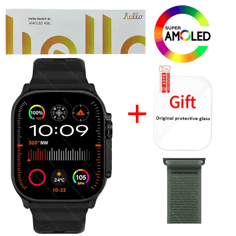 Hello Watch 4 Plus Ultra 2 Smartwatch 49mm 4G ROM NFC GPT - TKINGS