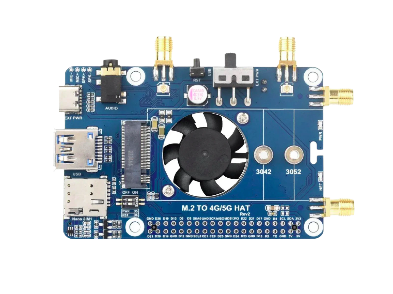 Waveshare SIM7600G-H M.2 4G HAT for Raspberry Pi LTE, LTE CAT4 - TKINGS