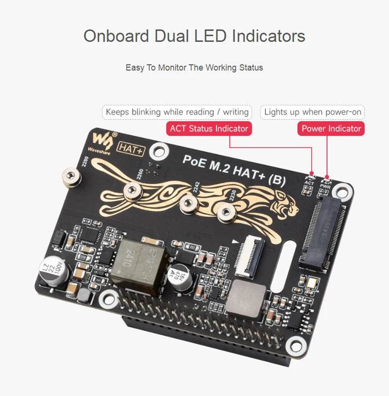 Raspberry Pi 5 PCIe To M.2 With PoE HAT (B) - TKINGS