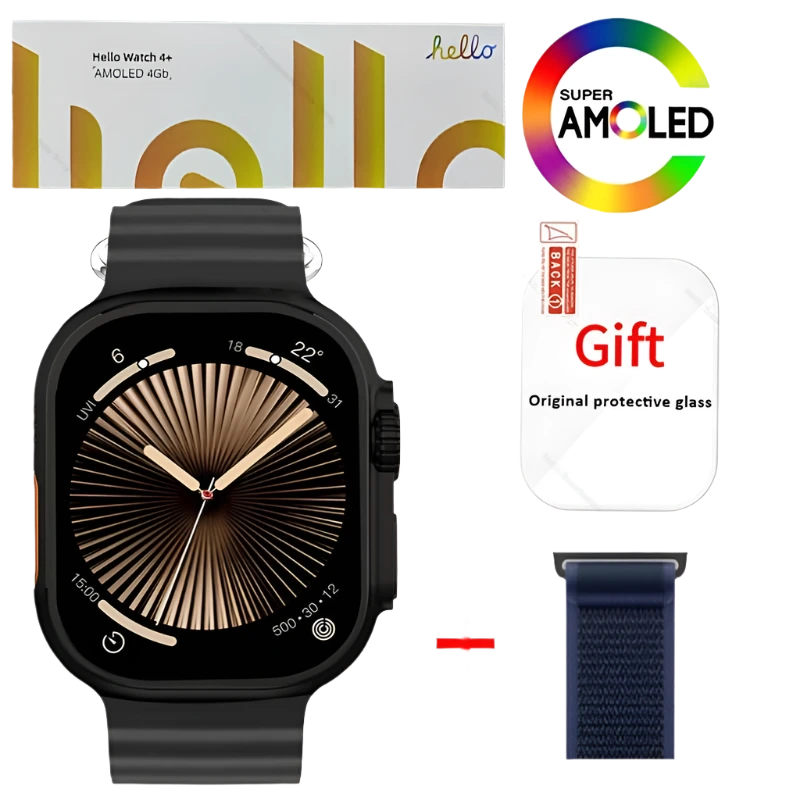 Smartwatch 2025 Official Original Hello Watch 4 Plus ULTRA 2 AMOLED 4G NFC - TKINGS
