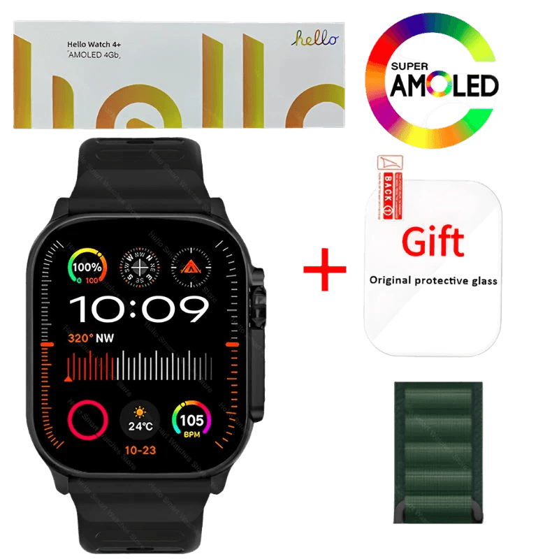 Hello Watch 4 Plus Ultra 2 Smartwatch 49mm 4G ROM NFC GPT - TKINGS