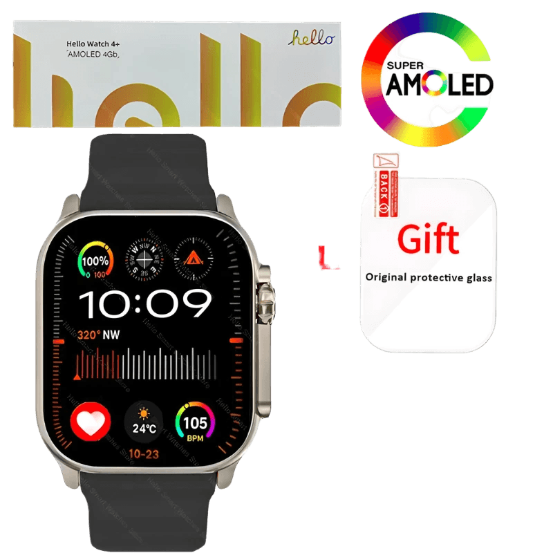 Hello Watch 4 Plus Ultra 2 Smartwatch 49mm 4G ROM NFC GPT - TKINGS