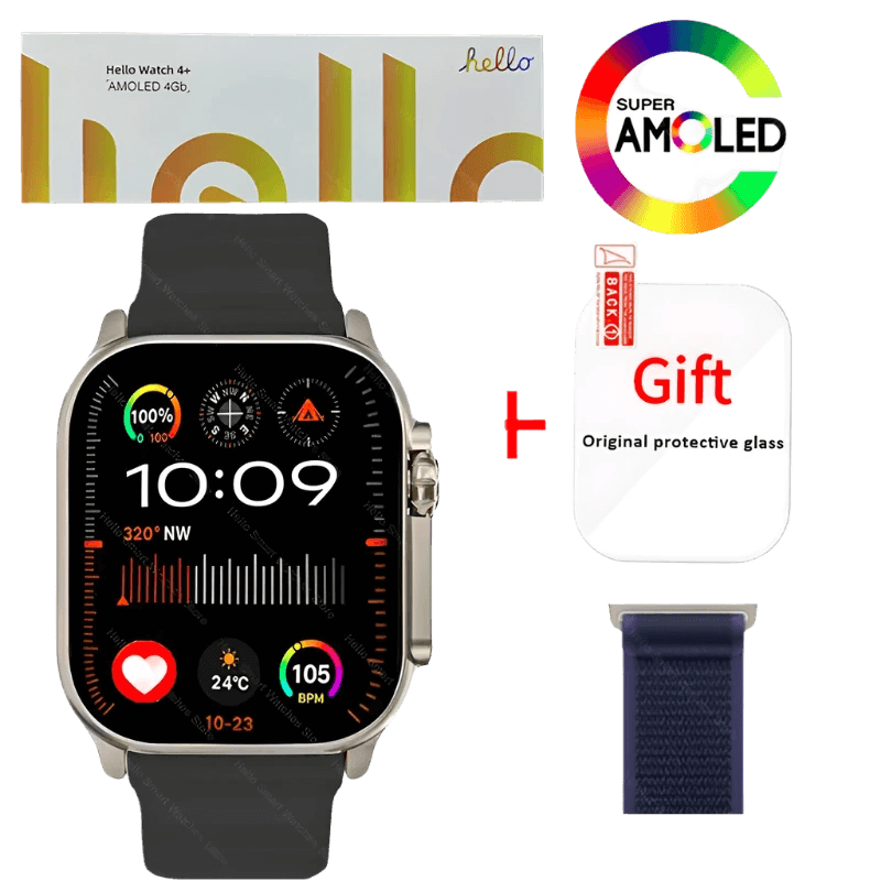 Hello Watch 4 Plus Ultra 2 Smartwatch 49mm 4G ROM NFC GPT - TKINGS
