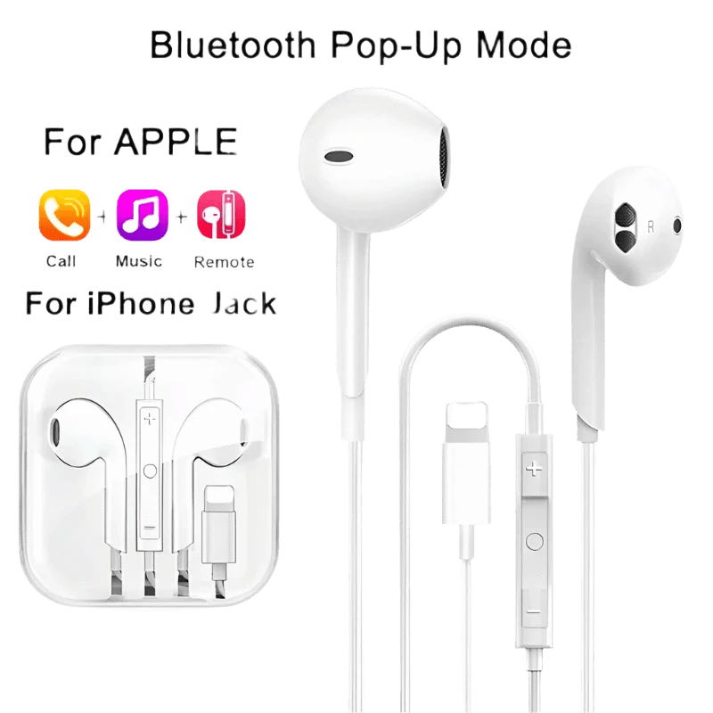 Wired Earphones X XS XR 7 8 6 Lightning Earplugs Accessories - TKINGS