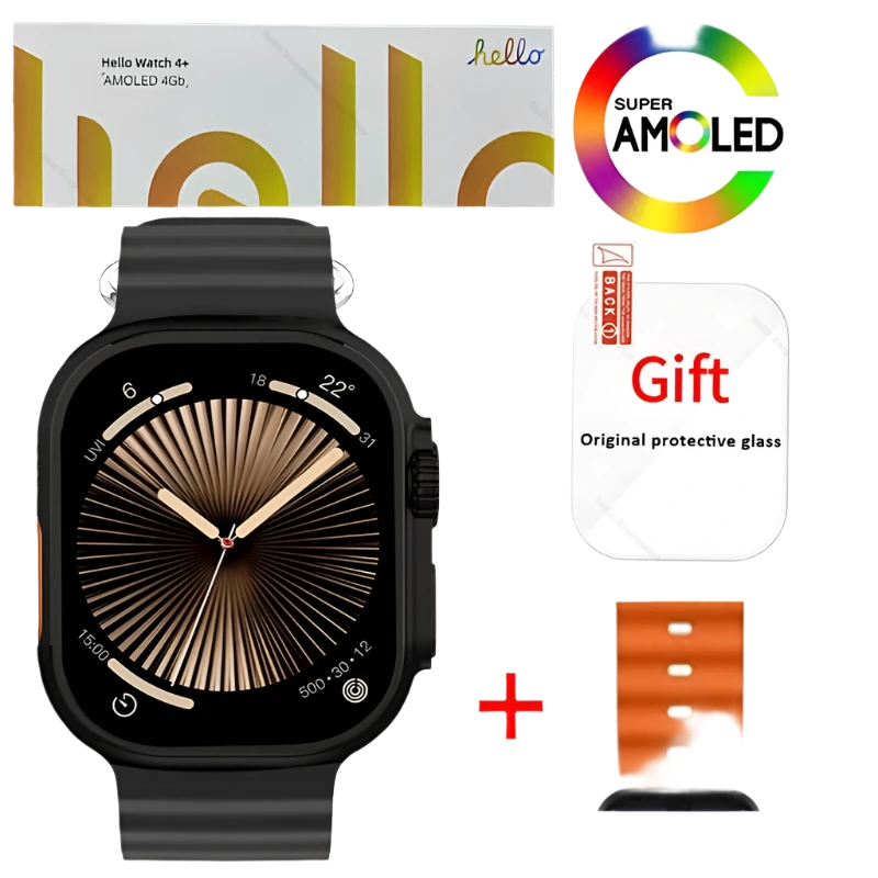 Smartwatch 2025 Official Original Hello Watch 4 Plus ULTRA 2 AMOLED 4G NFC - TKINGS