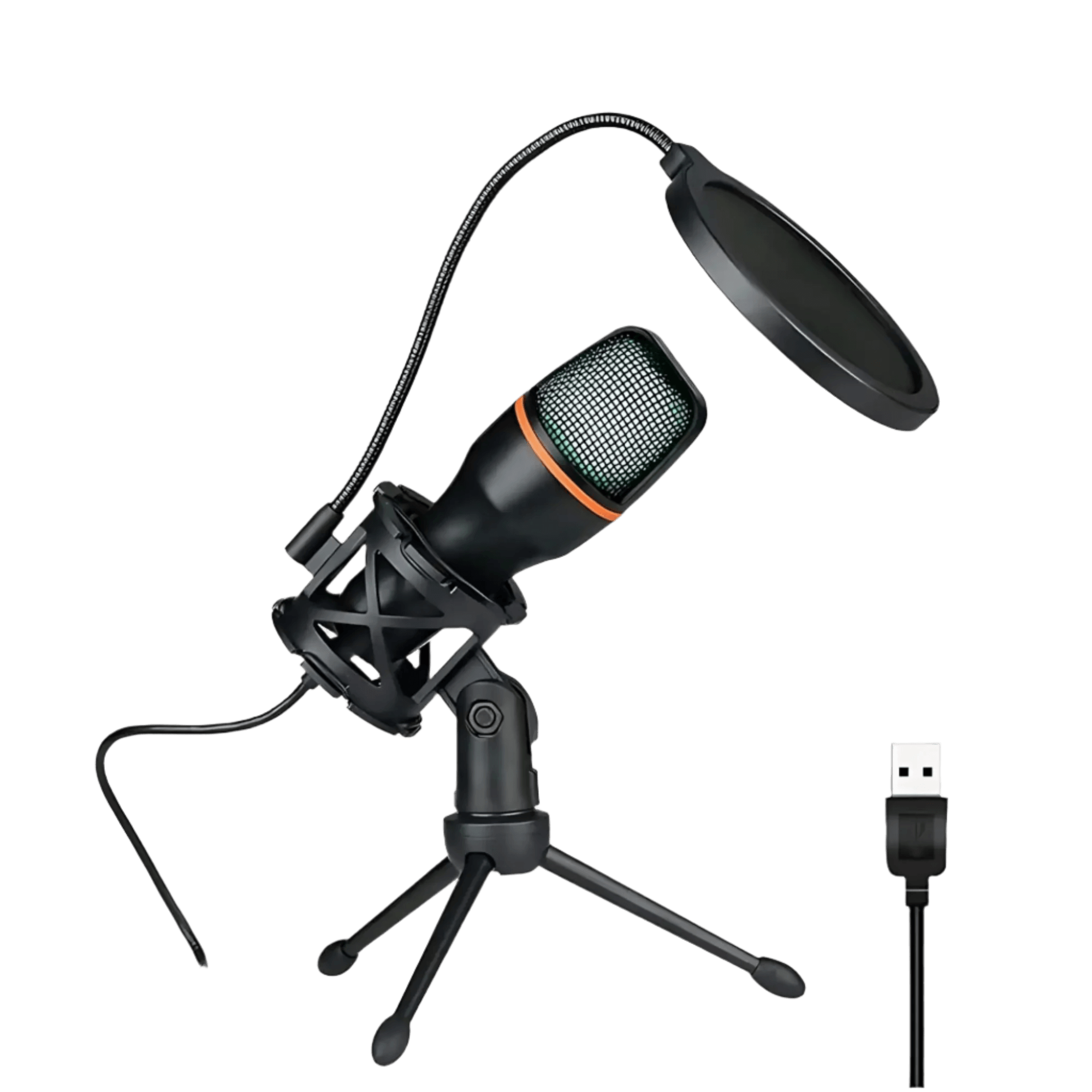 Professional Condenser Microphone RGB Lighting & Tripod Stand - TKINGS
