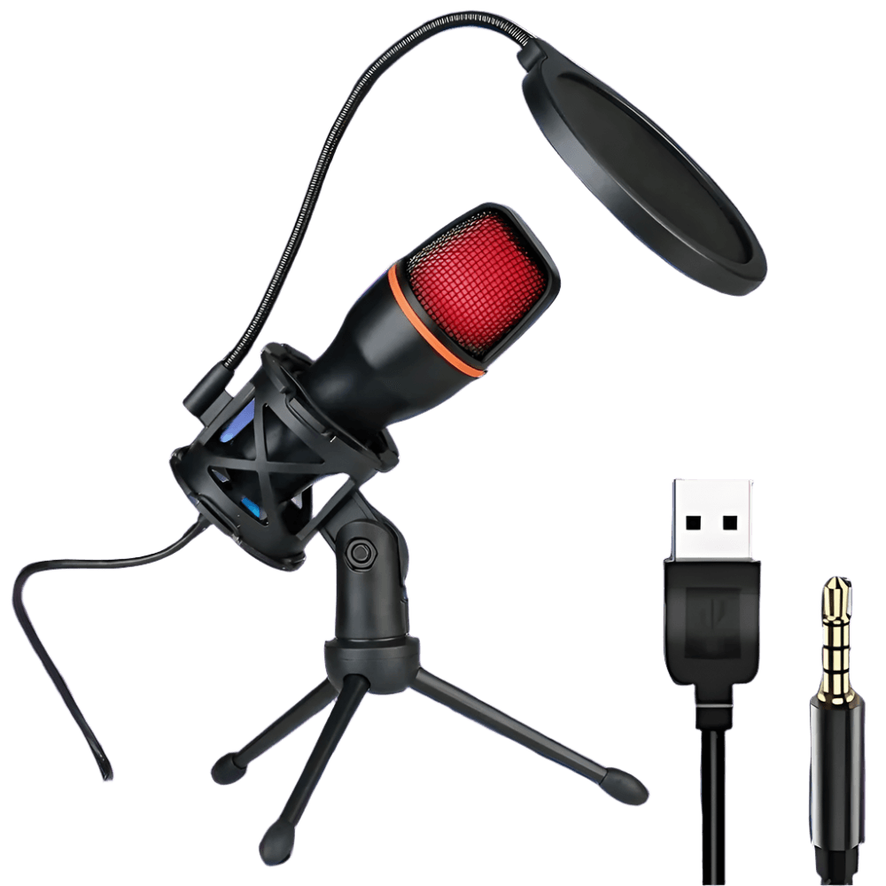 Professional Condenser Microphone RGB Lighting & Tripod Stand - TKINGS