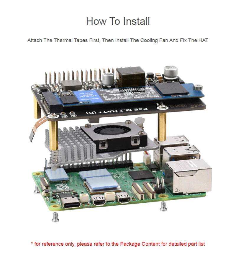 Raspberry Pi 5 PCIe To M.2 With PoE HAT (B) - TKINGS