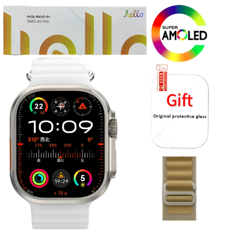 Smartwatch 2025 Official Original Hello Watch 4 Plus ULTRA 2 AMOLED 4G NFC - TKINGS