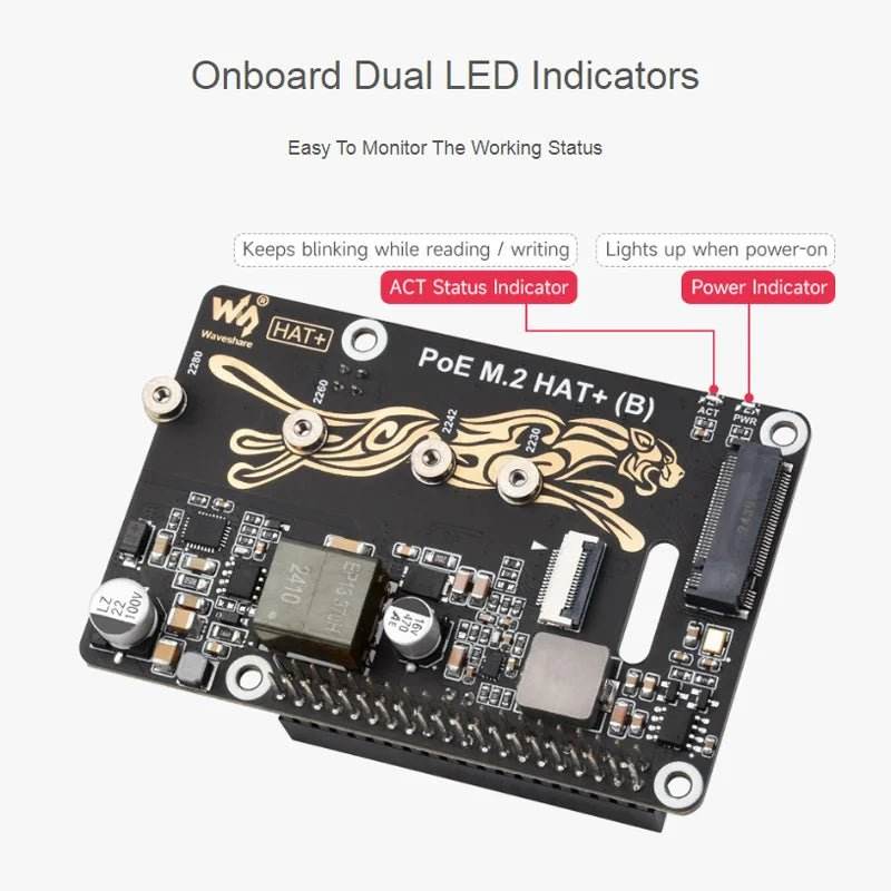 Raspberry Pi 5 PCIe To M.2 With PoE HAT (B) - TKINGS