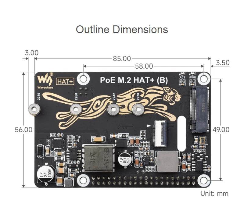 Raspberry Pi 5 PCIe To M.2 With PoE HAT (B) - TKINGS