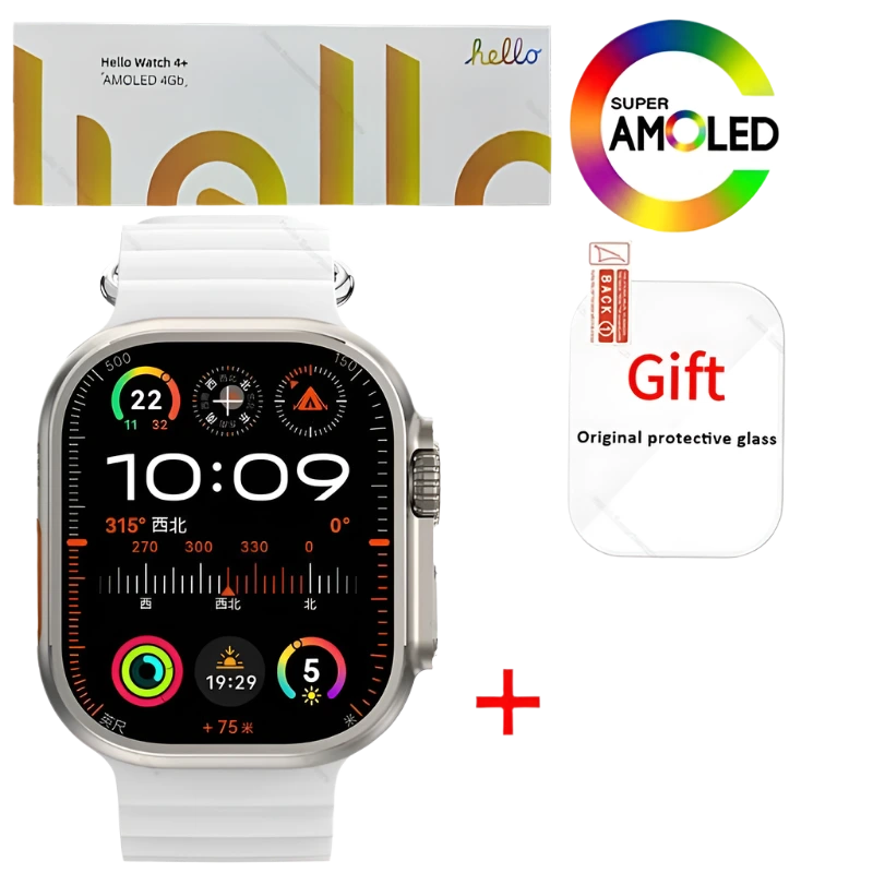Smartwatch 2025 Official Original Hello Watch 4 Plus ULTRA 2 AMOLED 4G NFC - TKINGS