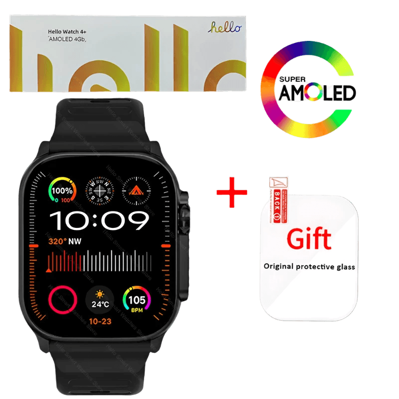 Hello Watch 4 Plus Ultra 2 Smartwatch 49mm 4G ROM NFC GPT - TKINGS