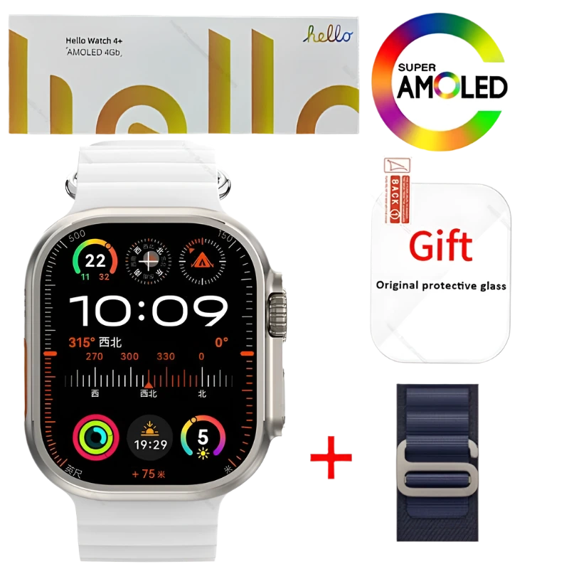 Smartwatch 2025 Official Original Hello Watch 4 Plus ULTRA 2 AMOLED 4G NFC - TKINGS
