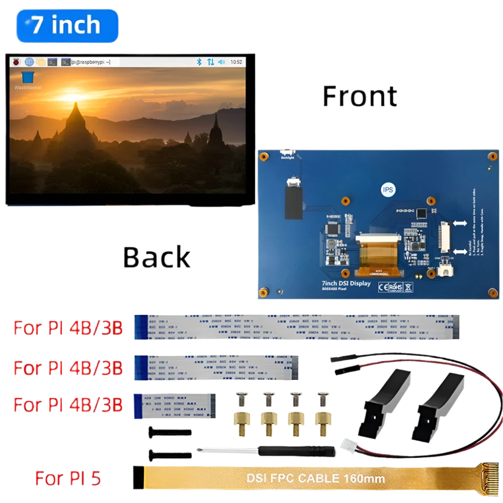 iPistBit 4.3/5/7 Inch DSI Touch Screen LCD Display Portable - TKINGS