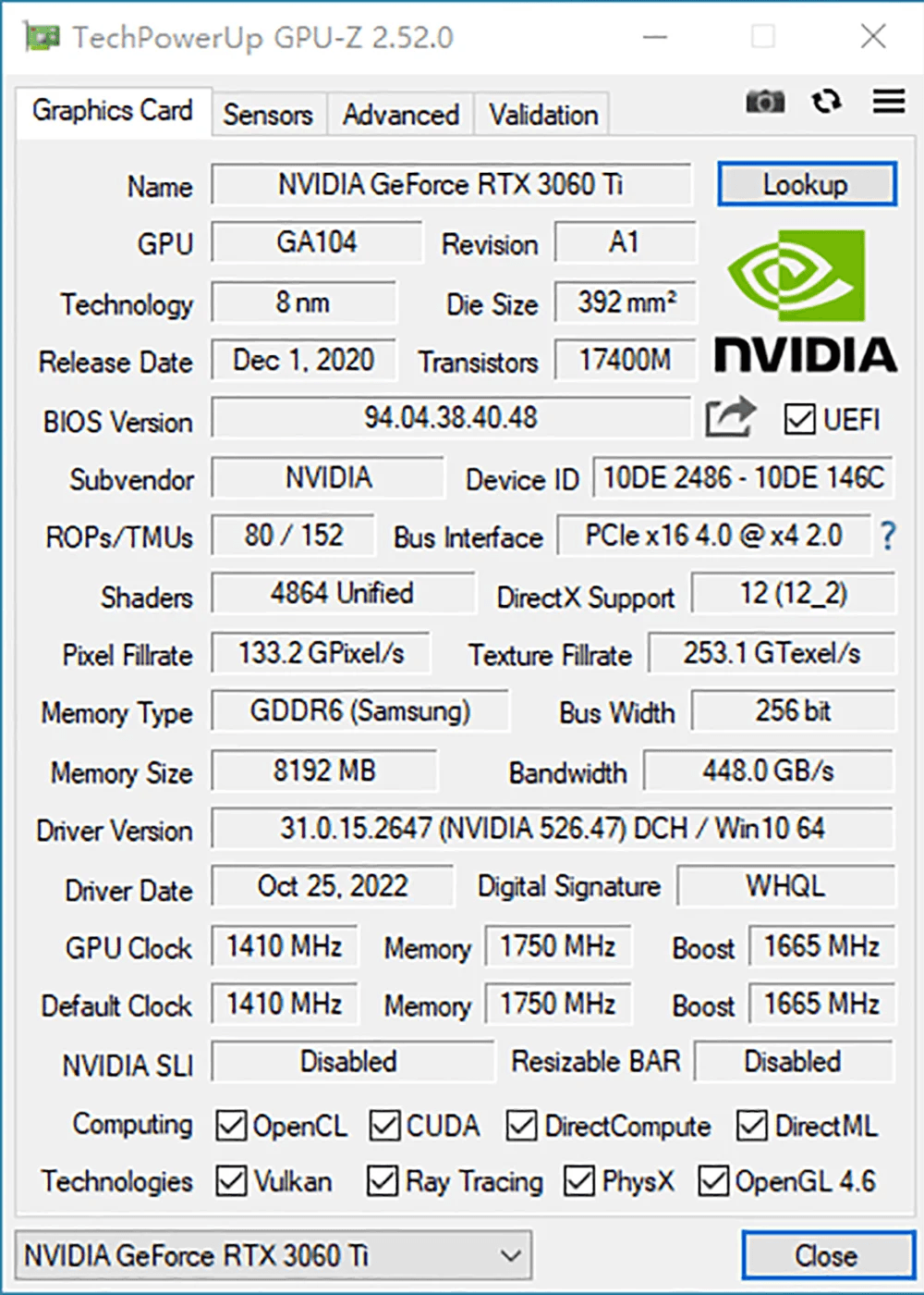 RTX 3060Ti 8GB Graphics Card GDDR6 256Bit PCI Express - TKINGS