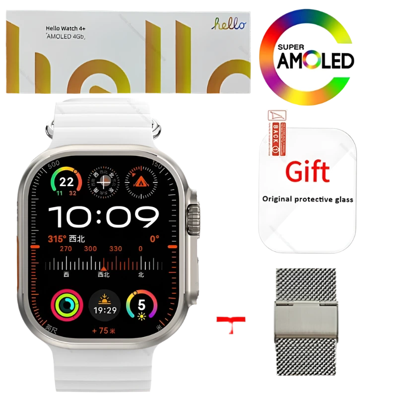 Smartwatch 2025 Official Original Hello Watch 4 Plus ULTRA 2 AMOLED 4G NFC - TKINGS