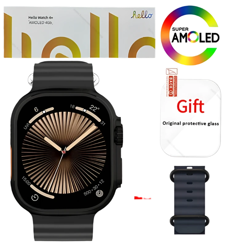 Smartwatch 2025 Official Original Hello Watch 4 Plus ULTRA 2 AMOLED 4G NFC - TKINGS