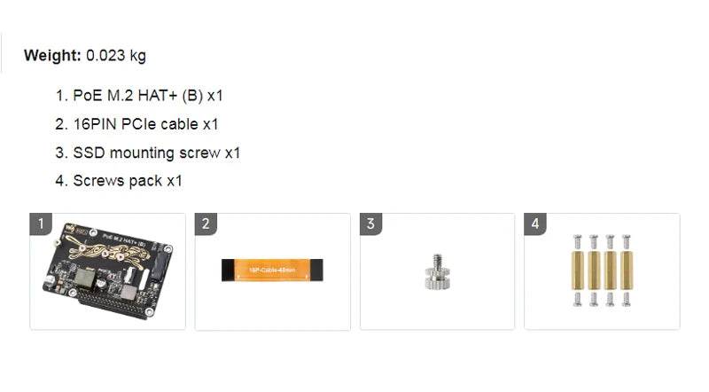 Raspberry Pi 5 PCIe To M.2 With PoE HAT (B) - TKINGS