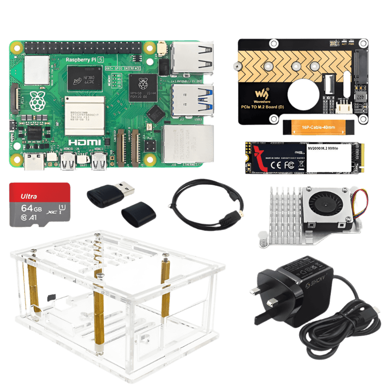 Raspberry Pi 5 PCIe to M.2 NVME Kit 4G 8G 16GB RAM - TKINGS