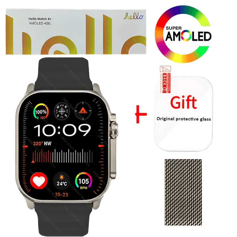 Hello Watch 4 Plus Ultra 2 Smartwatch 49mm 4G ROM NFC GPT - TKINGS