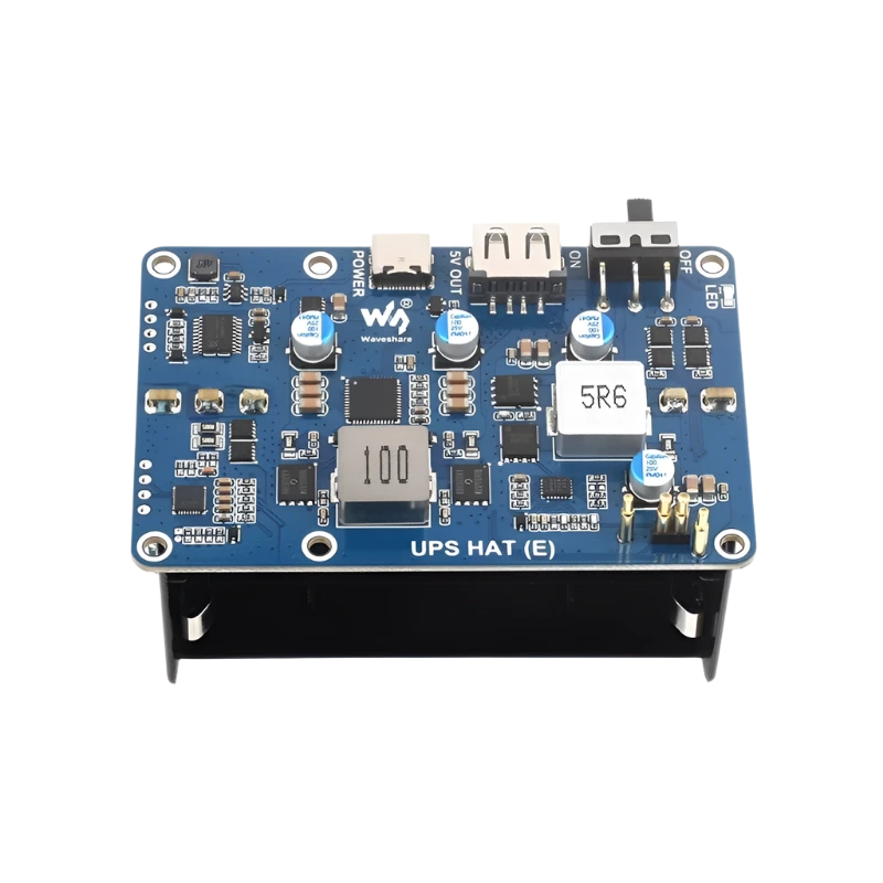 Raspberry Pi 5 UPS HAT (E) 4-Port 5V 6A Uninterruptible Power Supply - TKINGS
