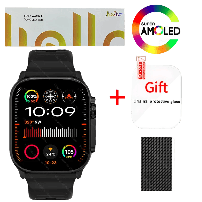 Hello Watch 4 Plus Ultra 2 Smartwatch 49mm 4G ROM NFC GPT - TKINGS