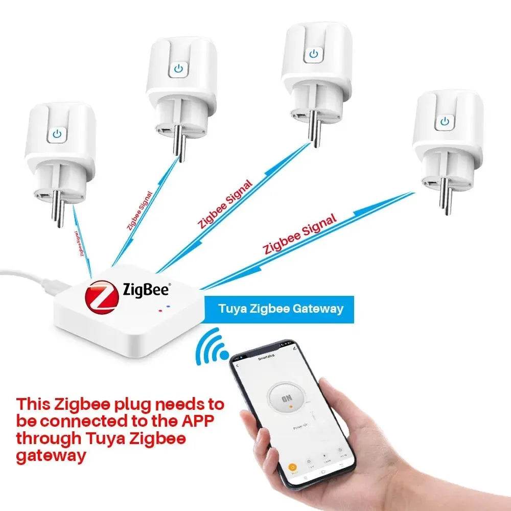 Zigbee Smart Plug 20A EU Smart Socket with Voice Control - TKINGS