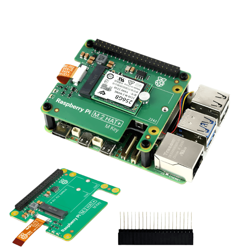 Official Raspberry Pi 5 M.2 HAT+ Gen2 Gen3 NVME M.2 SSD 2230/2242 - TKINGS