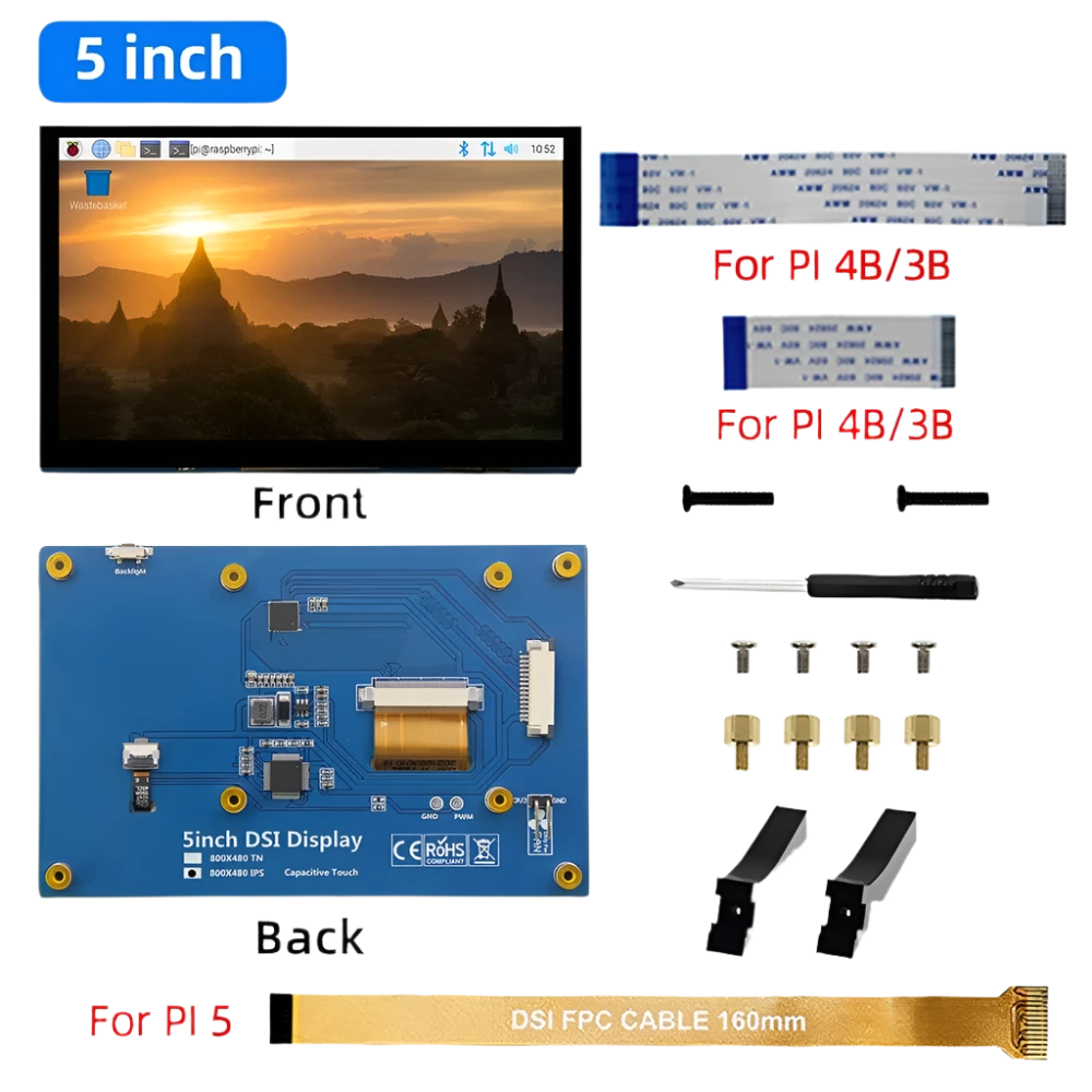 iPistBit 4.3/5/7 Inch DSI Touch Screen LCD Display Portable - TKINGS