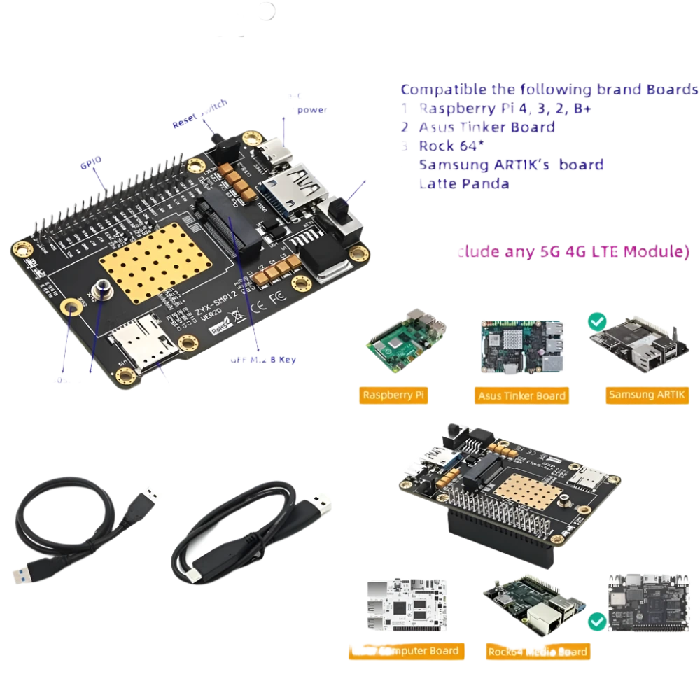 5G 4G LTE WWAN Module Modem USB 3.0 To M.2 NGFF B-Key Wireless Adapter - TKINGS