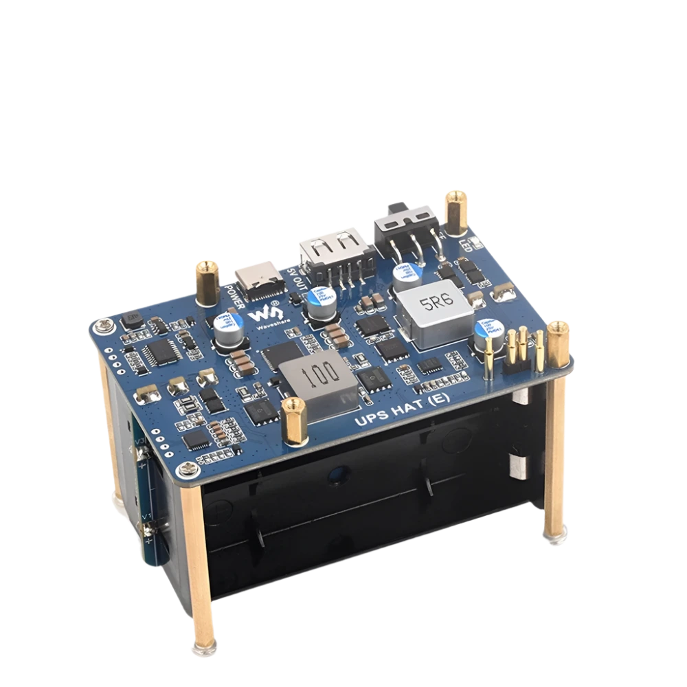 Raspberry Pi 5 UPS HAT (E) 4-Port 5V 6A Uninterruptible Power Supply - TKINGS