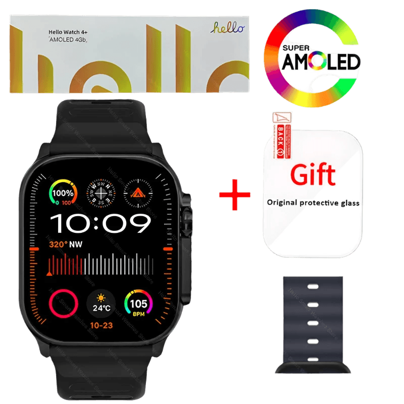 Hello Watch 4 Plus Ultra 2 Smartwatch 49mm 4G ROM NFC GPT - TKINGS