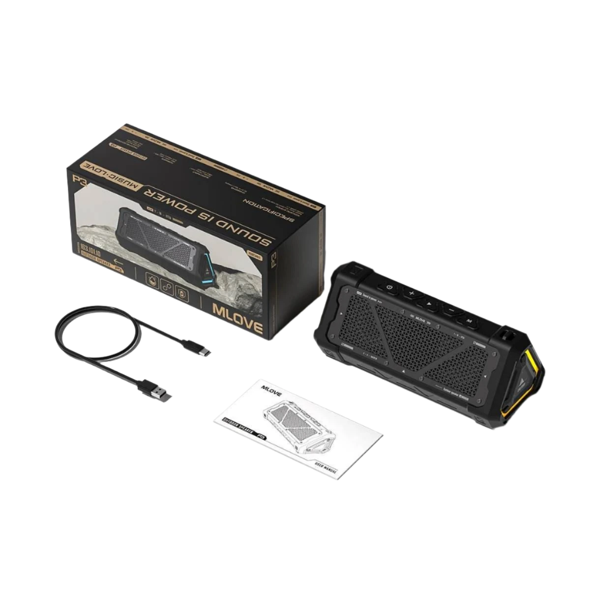 MLOVE P3 Outdoor Bluetooth Speaker, 40W Output Power - TKINGS