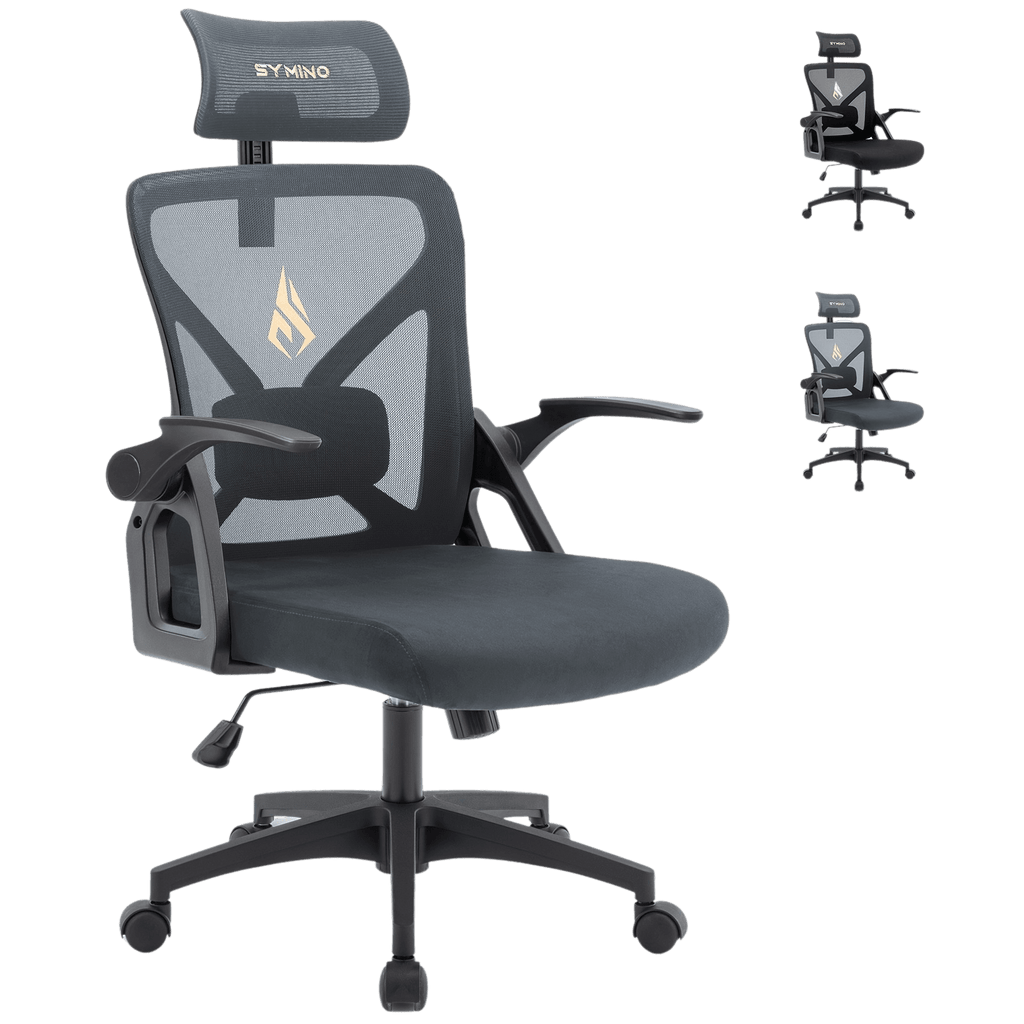 Ergonomic Office Chair with Adjustable Headrest, Armrests, Lumbar Support 150kg - TKINGS