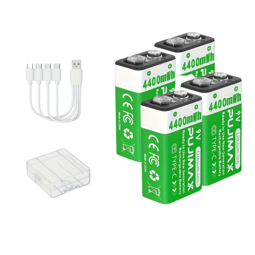 9V Rechargeable Lithium Battery with Type-C Charging Port - TKINGS