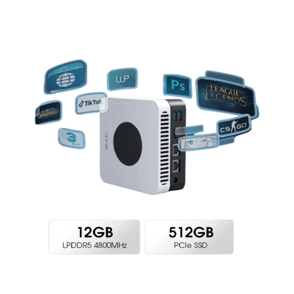 PC 12GB RAM 512GB SSD Intel N100 12th Gen WiFi 6 - TKINGS