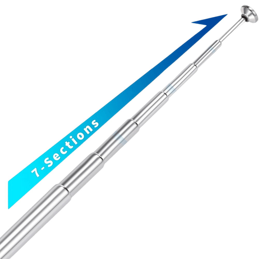 7S FM Radio Pull-Rod Antenna with F-Type Female, 75 Ohm to 3.5mm - TKINGS