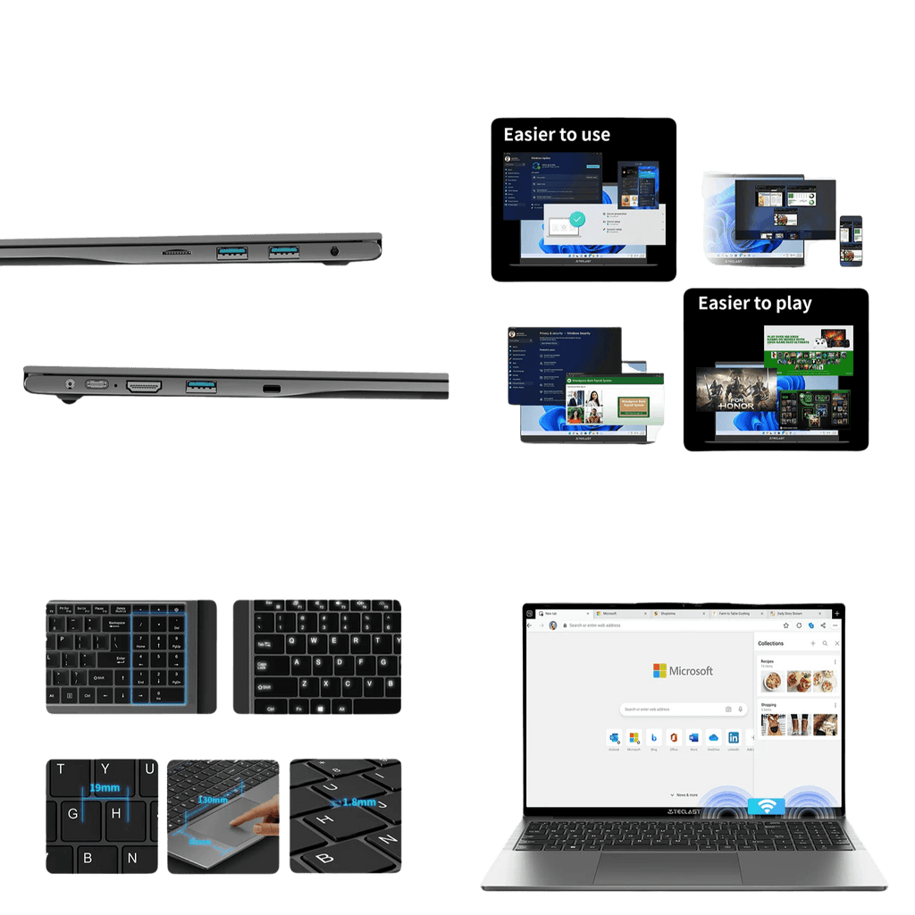 F16 Air 16'' Laptop Flip 180 degree, 16GB + 512GB, for Intel N95 CPU - TKINGS
