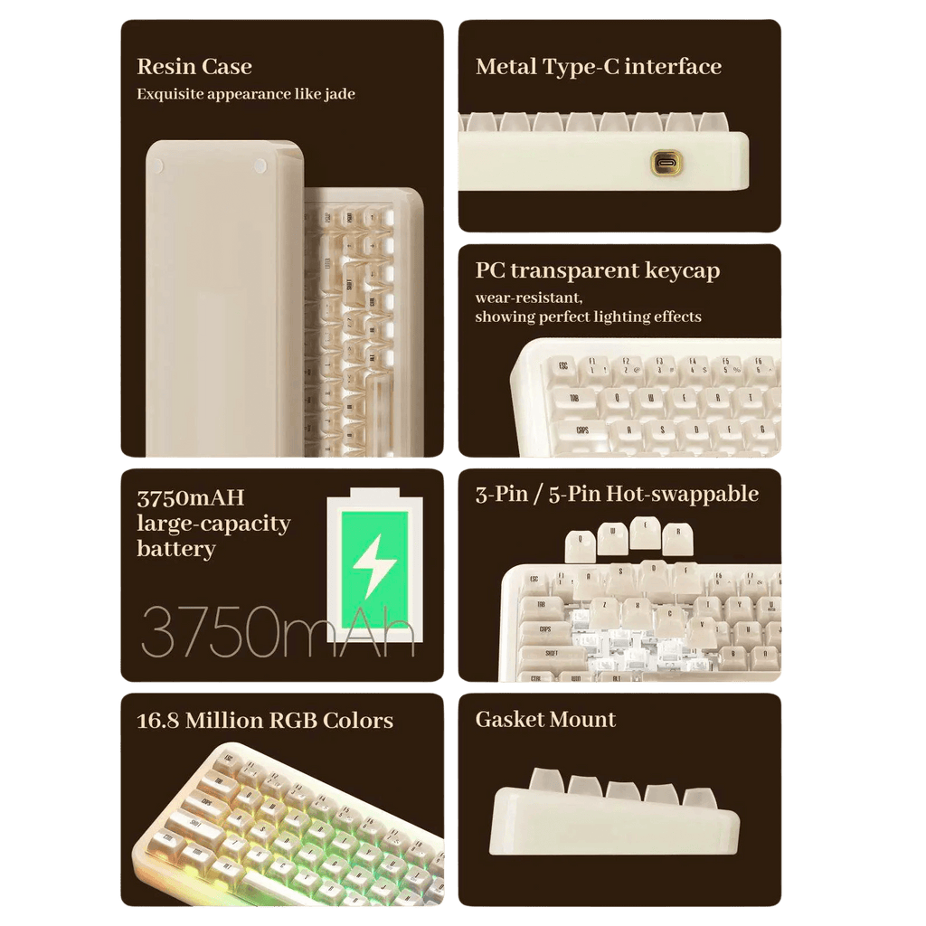 Akko YU01 Resin Mechanical Keyboard VIA 65% RGB Backlit Hot-swaP - TKINGS