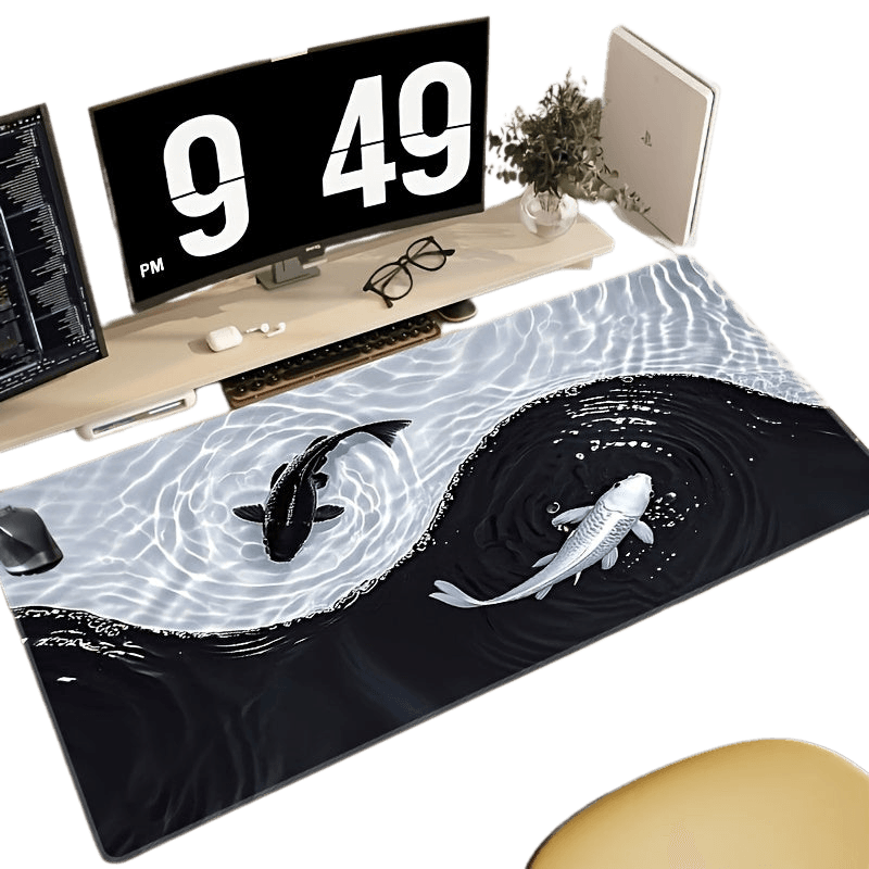 Gaming Mouse Pad Waterproof Koi Fish & Tai Chi Design - TKINGS