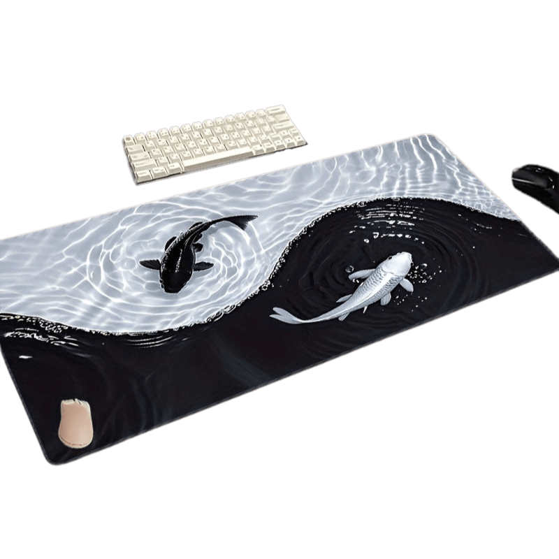 Gaming Mouse Pad Waterproof Koi Fish & Tai Chi Design - TKINGS