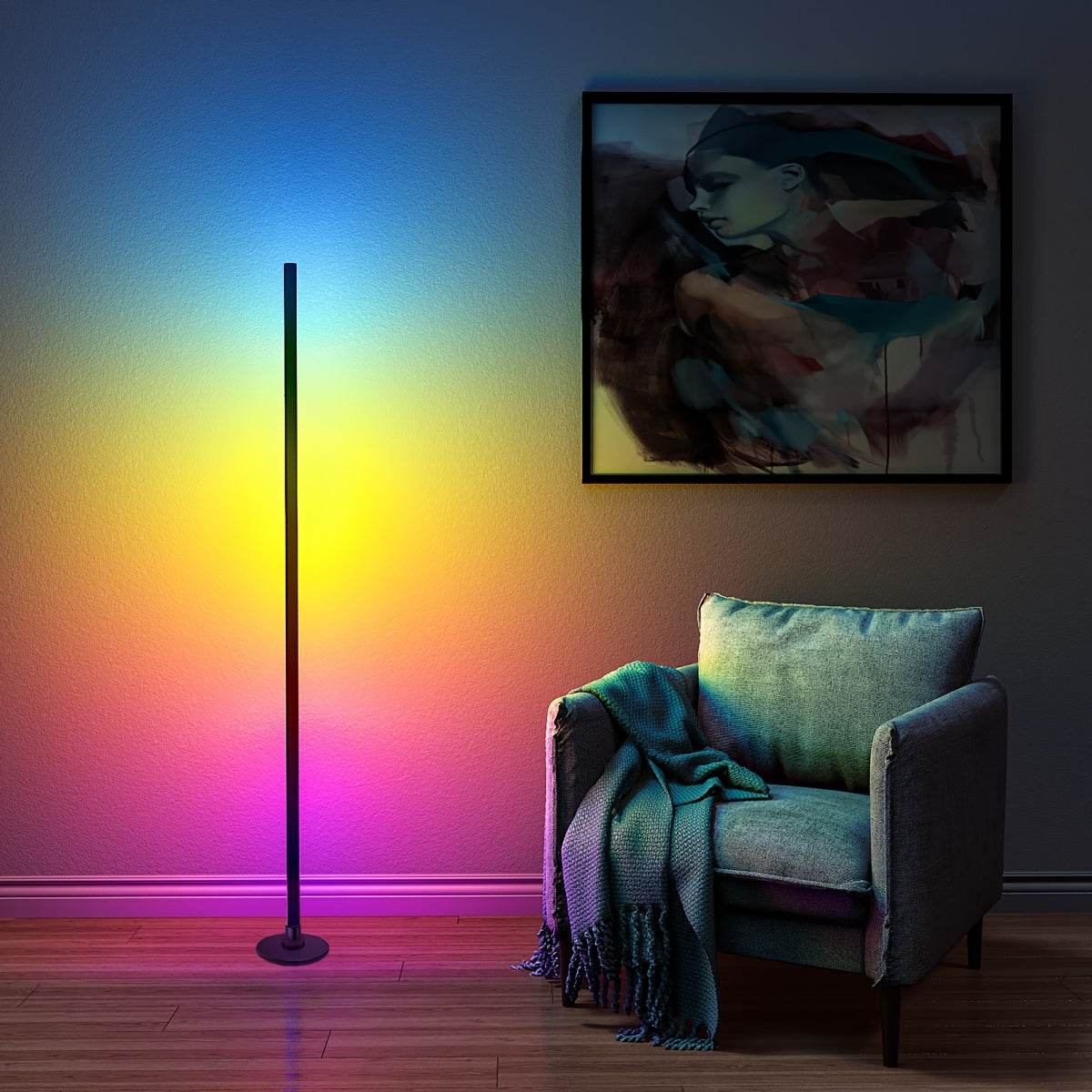 Smart LED Corner Floor Lamp 48inch RGB - TKINGS