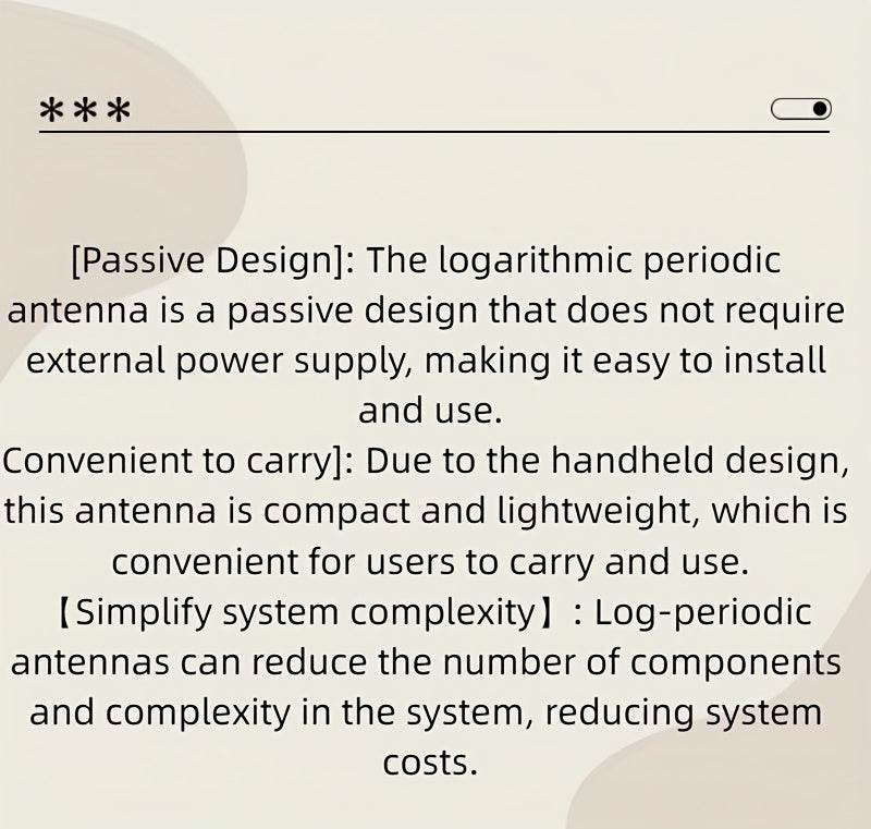 HT8 Log-Periodic Antenna 0.1-12GHz High 7-12dBi Gain 50Ω Impedance - TKINGS